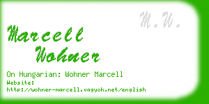 marcell wohner business card